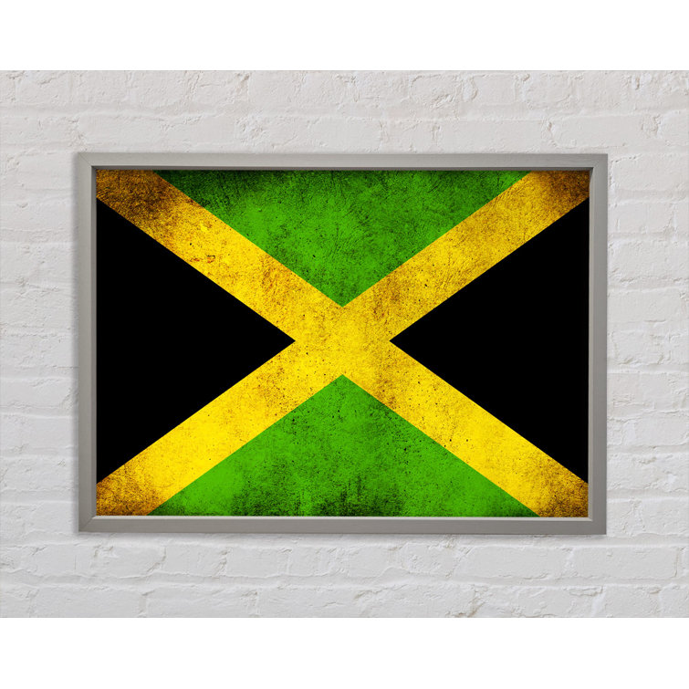 Bright Star Jamaican Grunge Flag Single Picture Frame Art Prints on